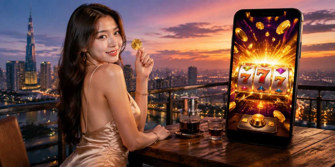 Người dùng TP.HCM vừa uống cà phê vừa chơi slot game trên điện thoại
